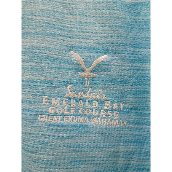 Greg Norman Mens Blue Polo Shirt Sandals Emerald Bay Golf Course Bahamas XL - Picture 3 of 8